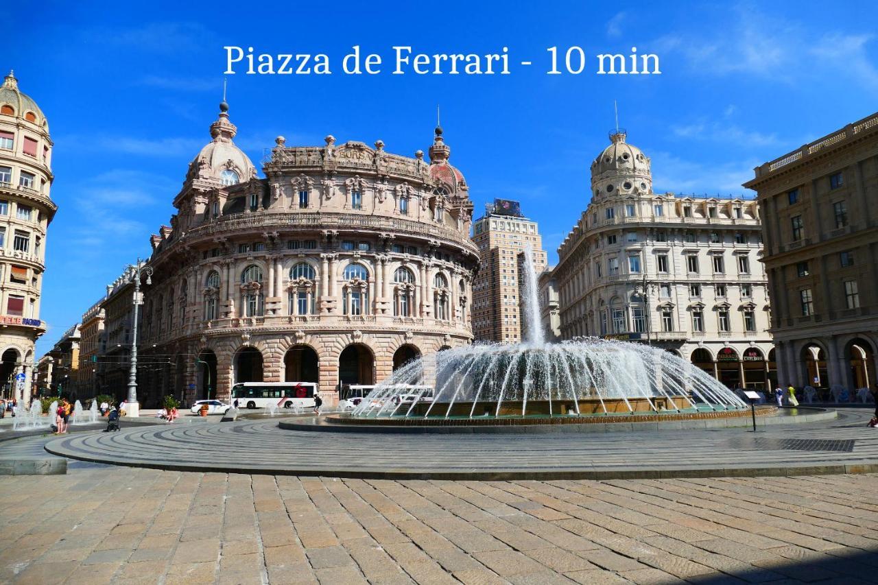 Ferienwohnung Attico Luxury Con Parcheggio E Terrazza Vista Mozzafiato Genua Exterior foto