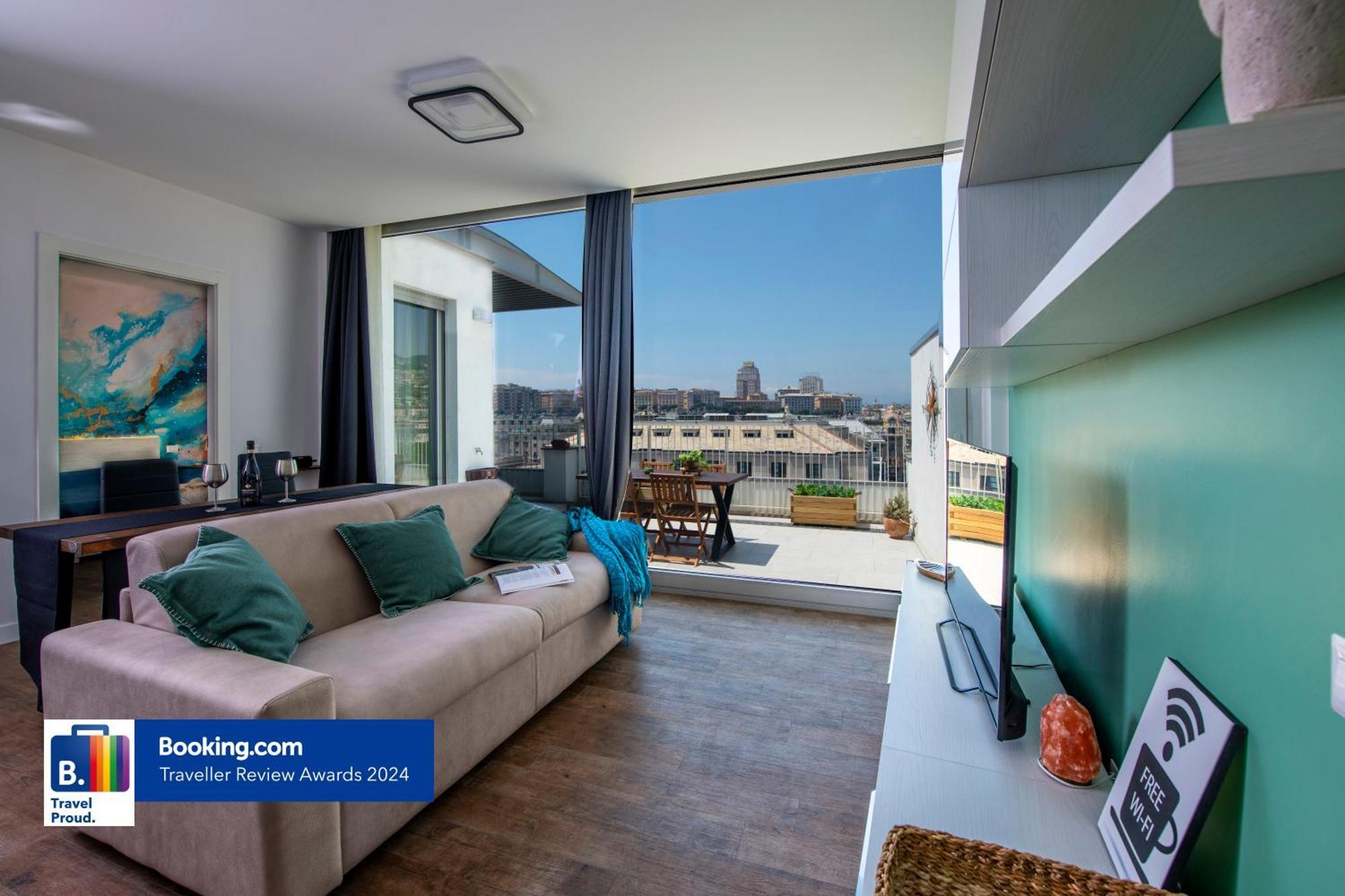 Ferienwohnung Attico Luxury Con Parcheggio E Terrazza Vista Mozzafiato Genua Exterior foto